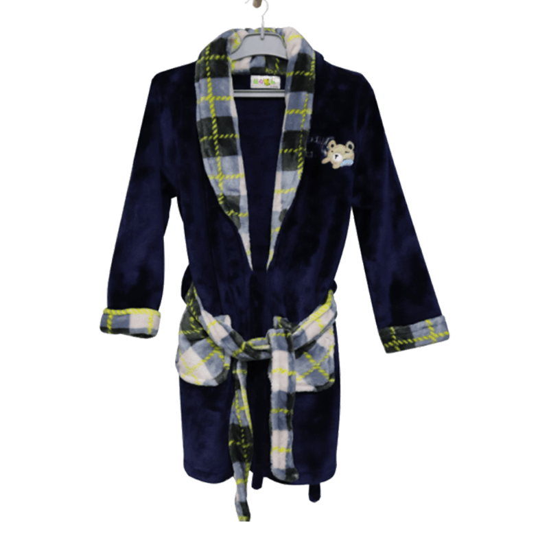 Super thick contrast flannel warm bath robe for boys