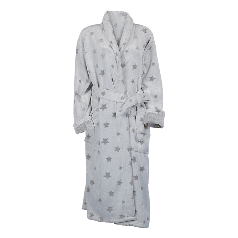 Women's medium long reverse style floral cutting bathrobe