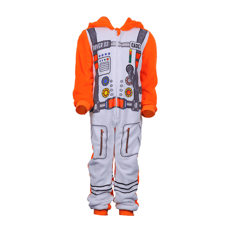 Boys' digital Shenghua printed cartoon hooded color contrast jumpsuit